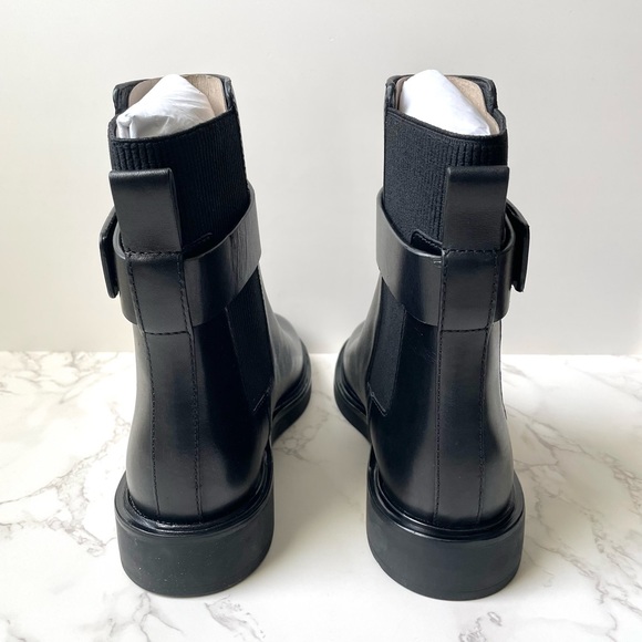 New Tory Burch Leather Double T Chelsea Monogram Ankle Boot Black - Picture 5 of 11